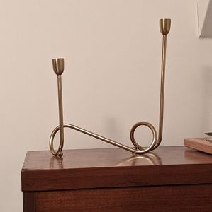 West Elm Brass Metal Loop Candelabra